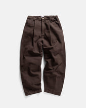 KELL PLEATED BIG PANT - CHOCOLATE TORTE HANDSPUN COTTON CANVAS
