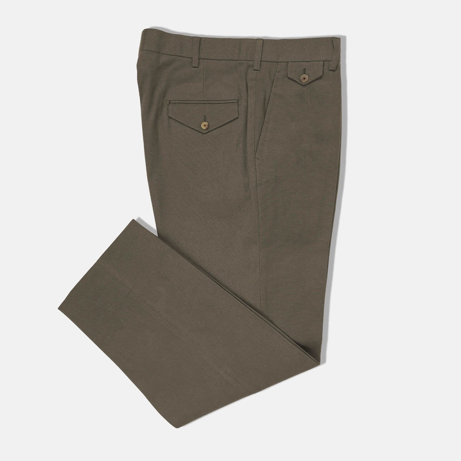 Flat Front Military Trouser In Canvas