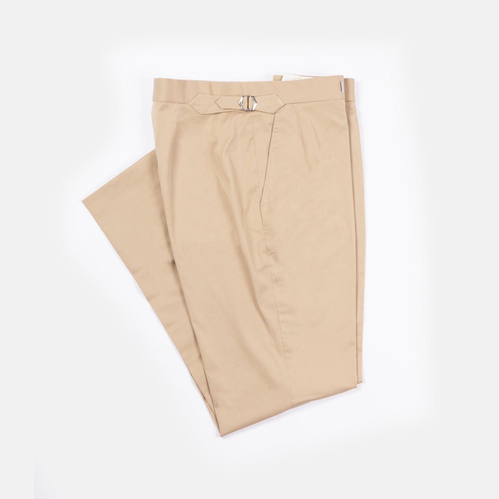 Flat Front Trouser In Stretch Cotton Twill