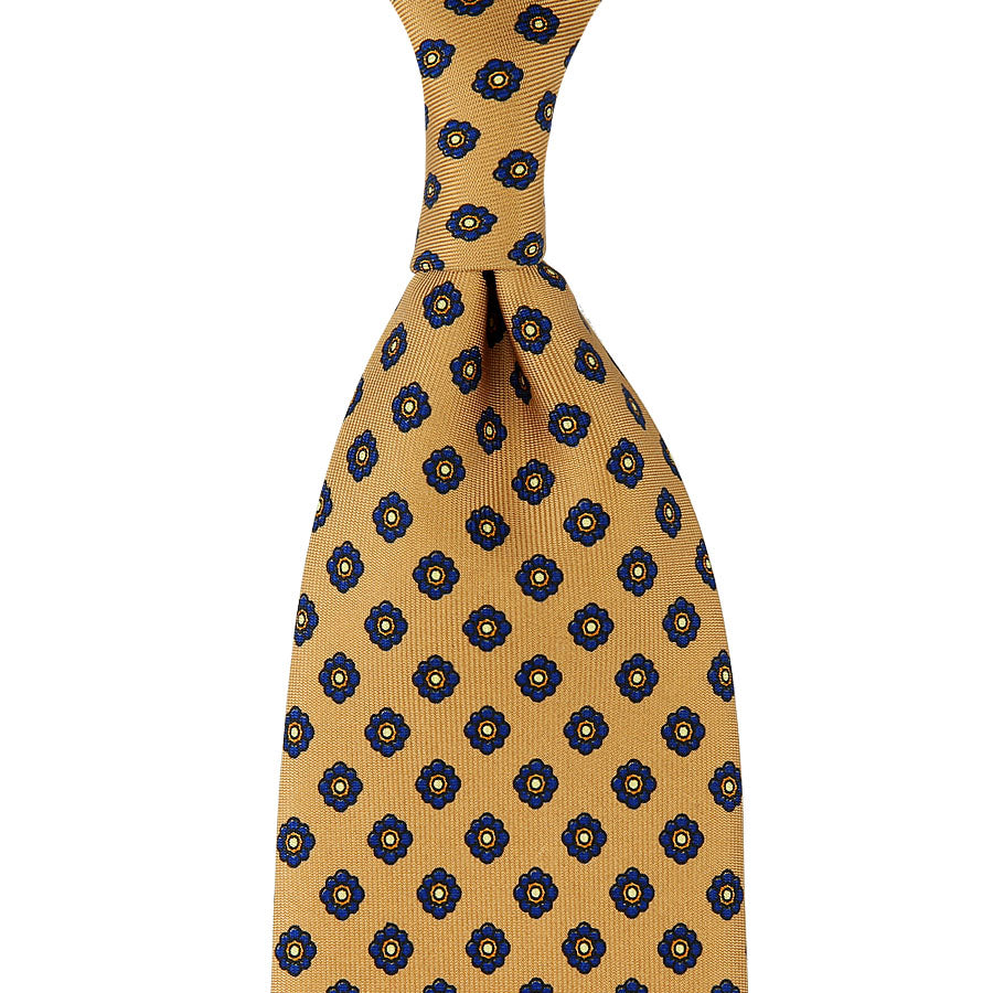 Shibumi Flower Printed Silk Tie Hand Rolled