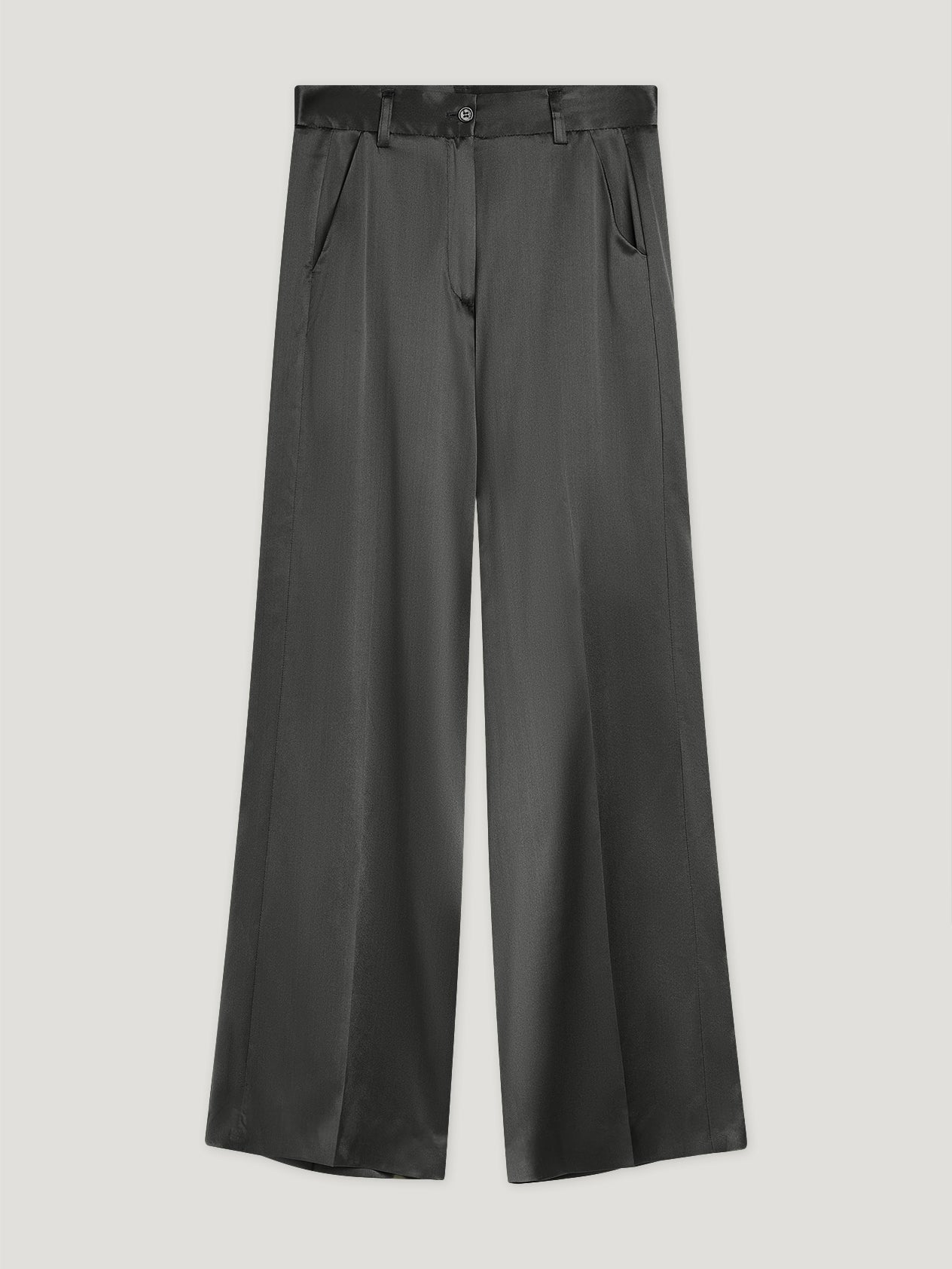 Wide Leg Silk Trousers