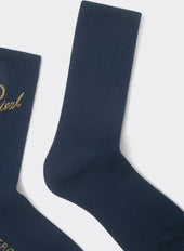 Kingsley Jacquard Socks | Cotton | Navy