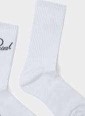 Kingsley Jacquard Socks | Cotton | White