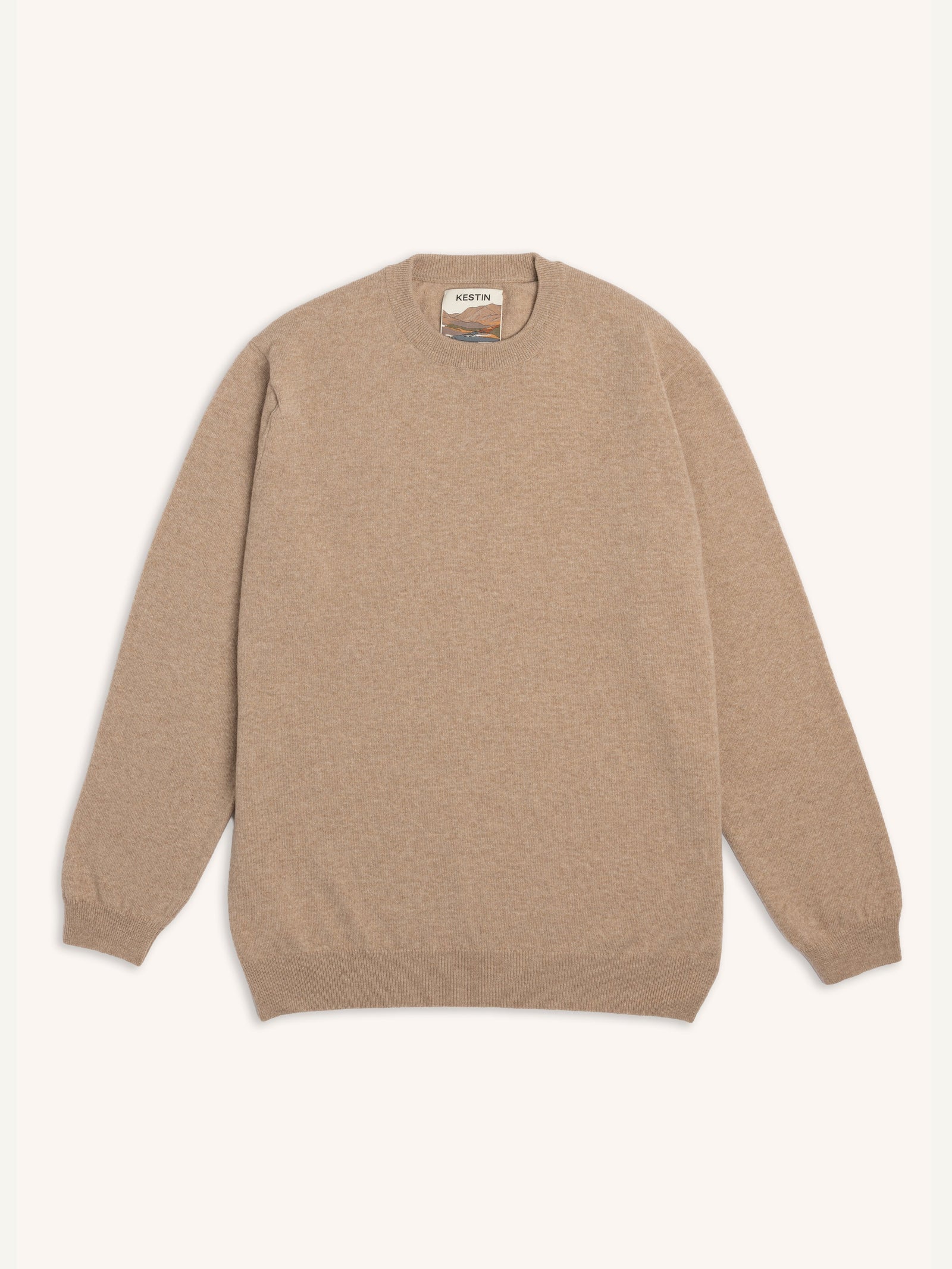 Teviot Crew Neck In Oat Merino Wool Cashmere