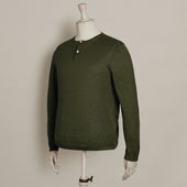 Knitted Linen Henley Shirt In