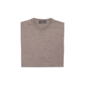 Knitted T-Shirt in Fawn Merino Wool