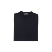 Knitted T-Shirt in Marine Merino Wool