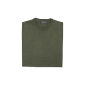 Knitted T-Shirt in Moss Merino Wool