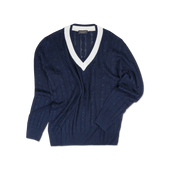 Tennis Sweater In Blue Linen Mix