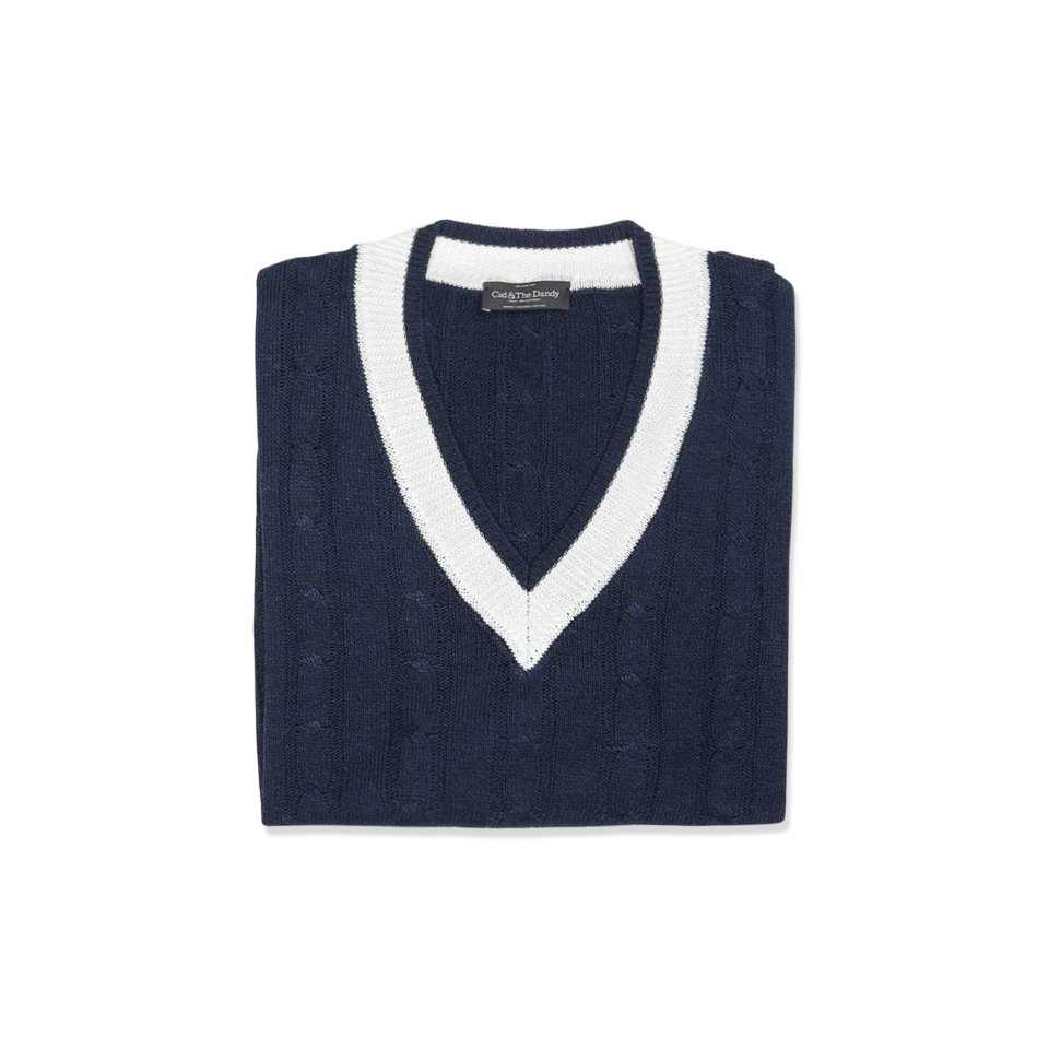 Tennis Sweater In Blue Linen Mix