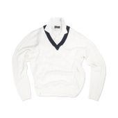 Tennis Sweater In Off White Linen Mix