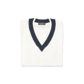 Tennis Sweater in Off White Linen Mix