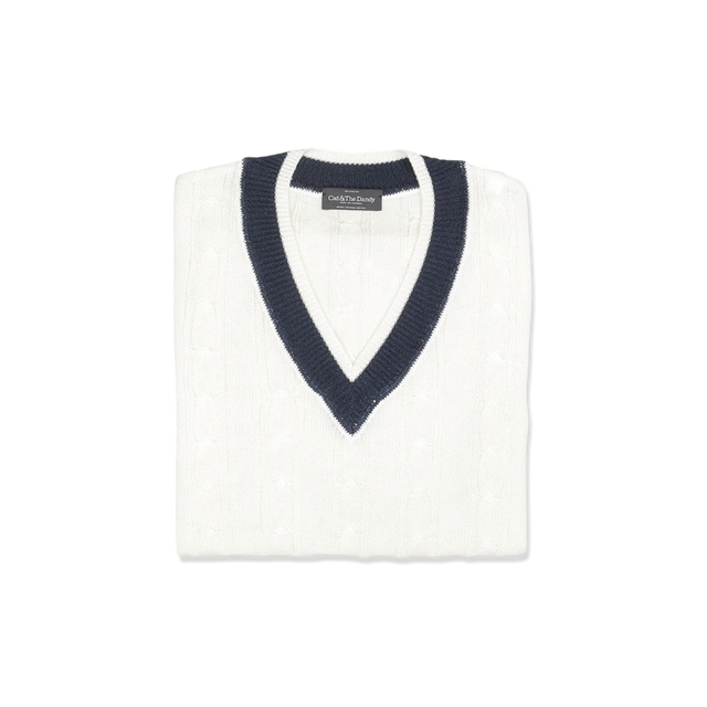 Tennis Sweater in Off White Linen Mix