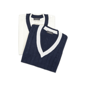 Tennis Sweater In Blue Linen Mix