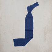 Knitted Woollen Tie in Blue