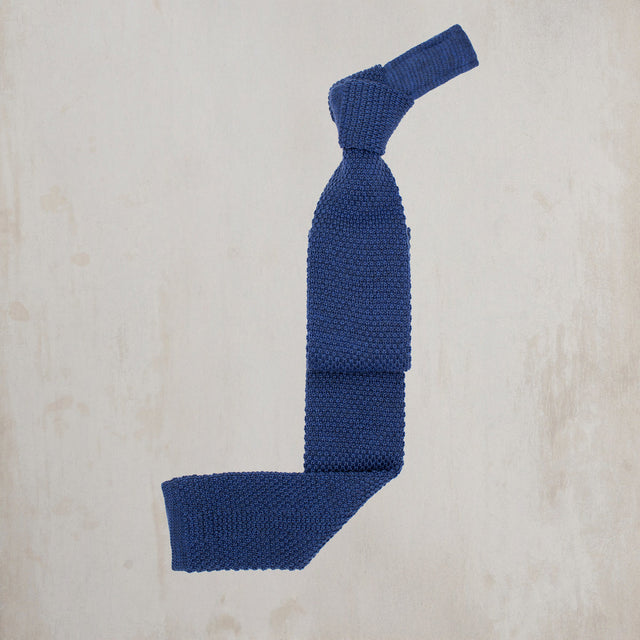 Knitted Woollen Tie in Blue