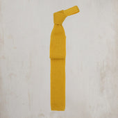 Knitted Woollen Tie In Gold