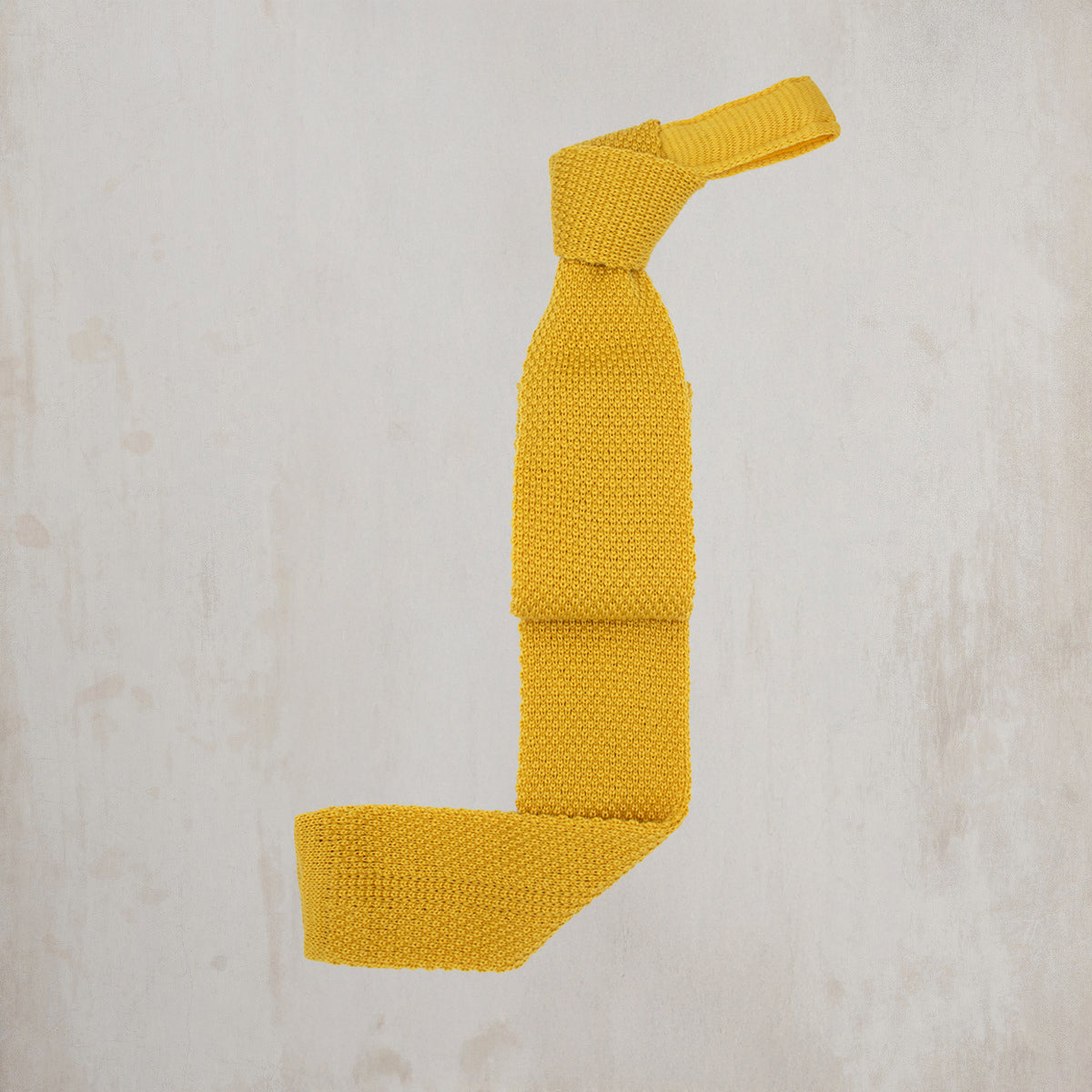 Knitted Woollen Tie In Gold
