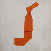 Knitted Woollen Tie in Orange