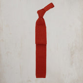 Knitted Woollen Tie In Red