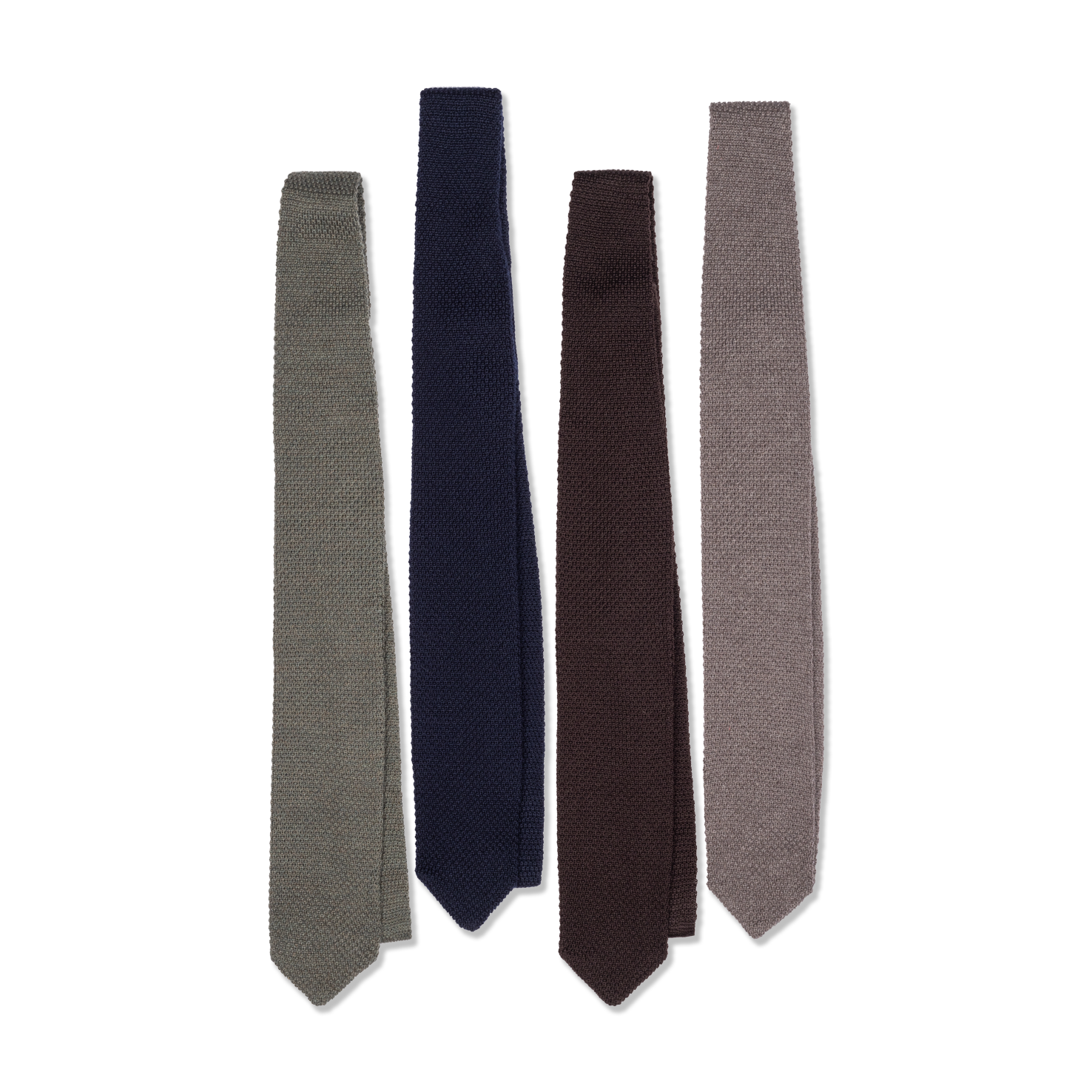Wool Knitted Tie In Mole Grey