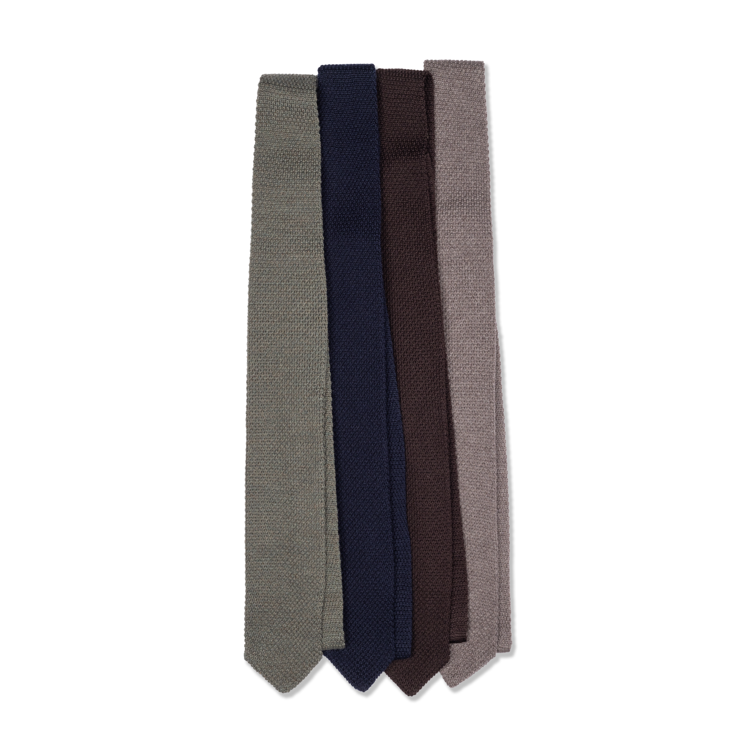 Wool Knitted Tie In Green