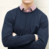Kyan Light Navy Crew Neck Pullover