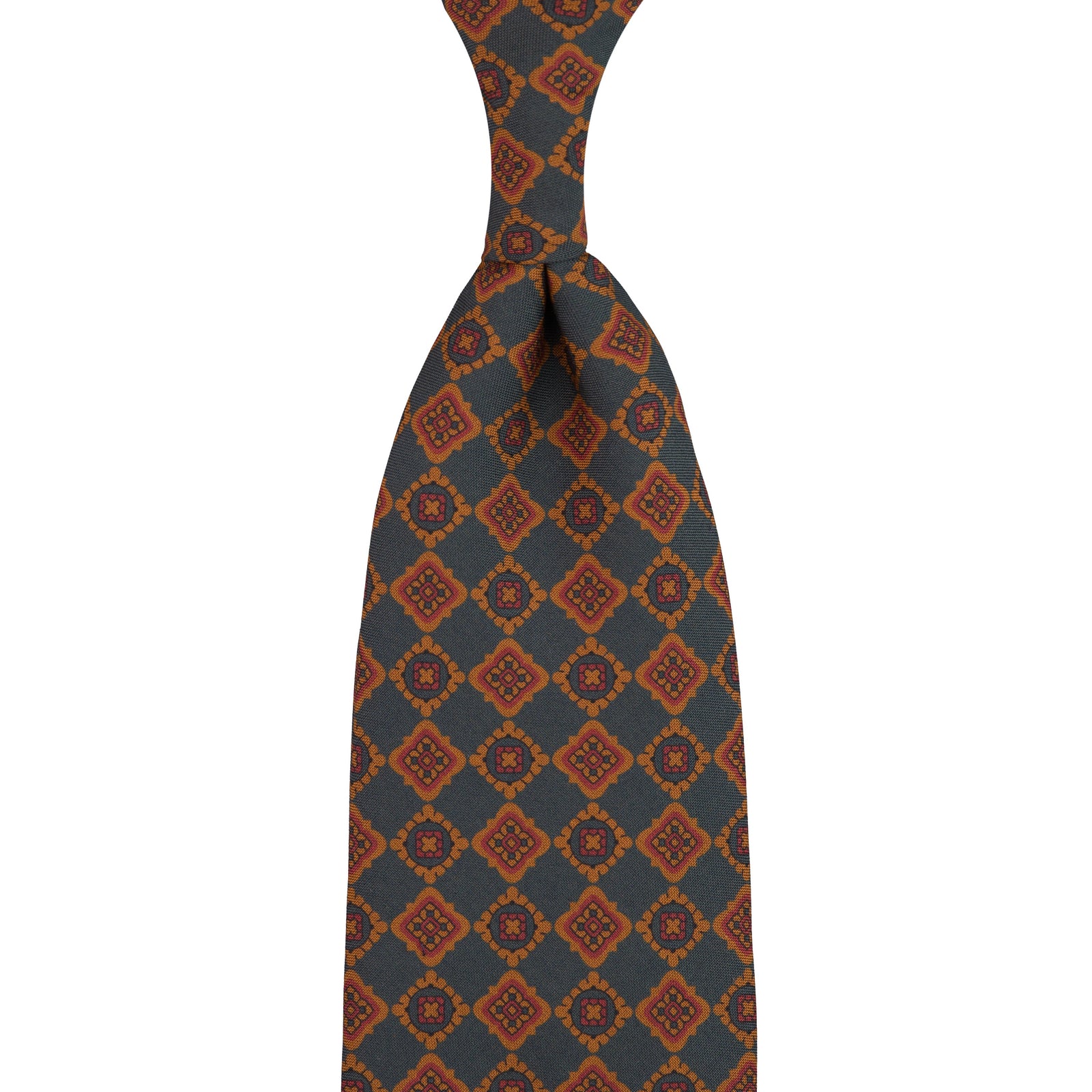 Copper Madder Silk Tie - Navy - Hand-Rolled