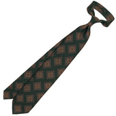Floral Printed Silk / Wool Tie - Forest - Hand-Rolled