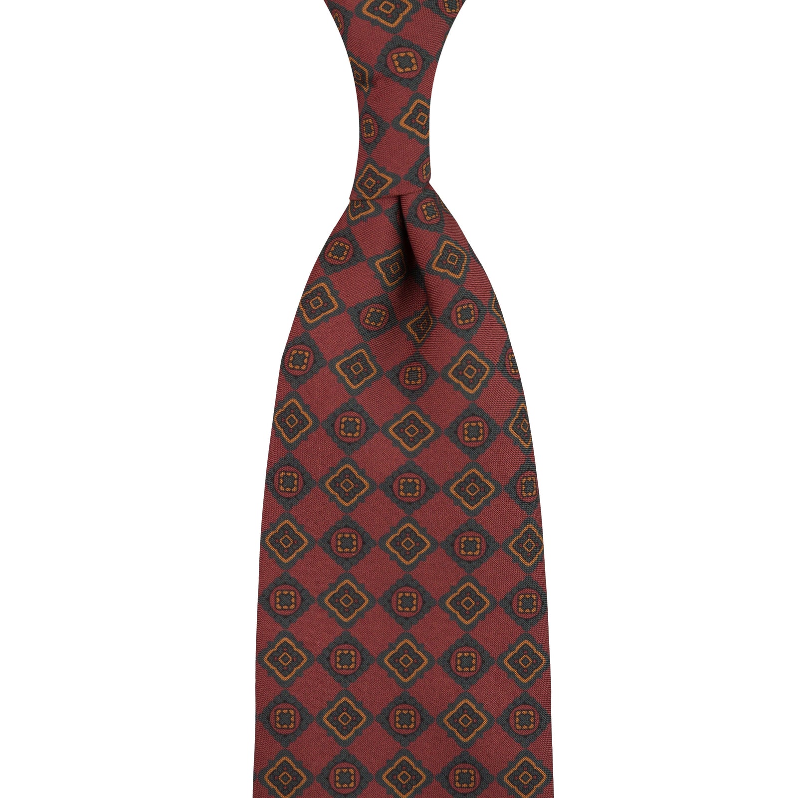 Copper Madder Silk Tie - Burgundy - Hand-Rolled