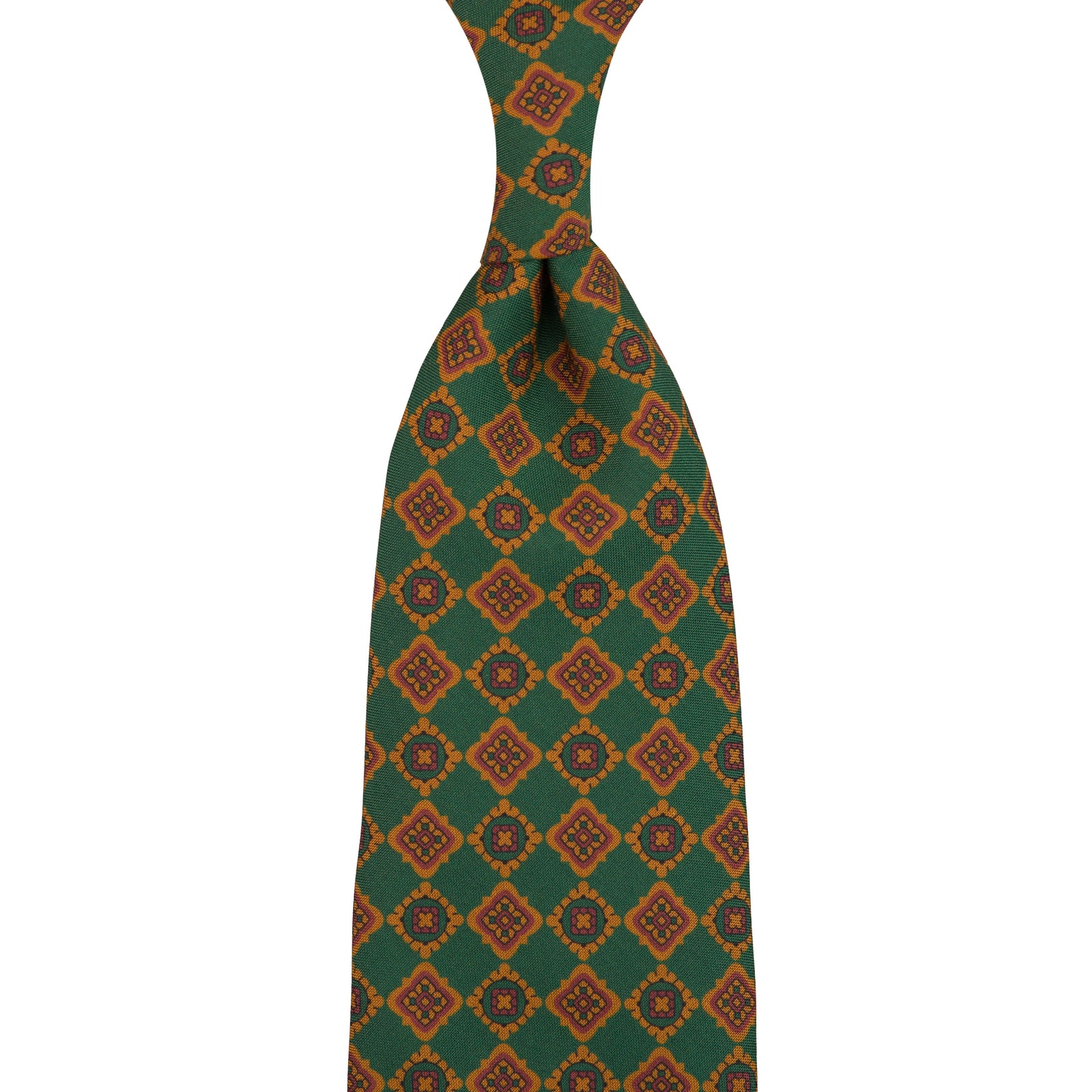Copper Madder Silk Tie - Forest - Hand-Rolled