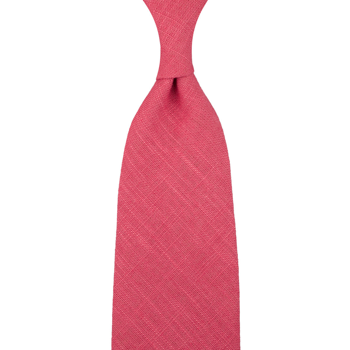 Japanese Ramie Tie Hot Pink Hand Rolled