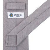 Japanese Ramie Tie Grey Hand Rolled