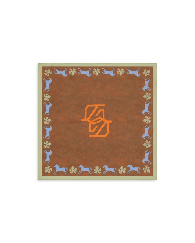 Horse Monogram Cotton Scarf