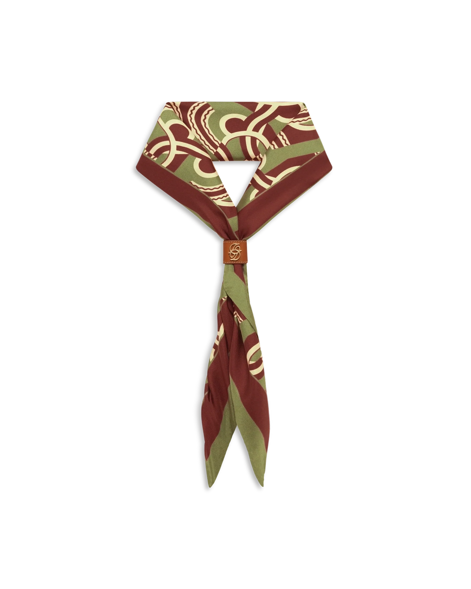 Silk Chain Link Monogram Scarf