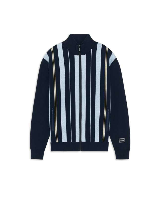 Striped Zipped Knit Jacket