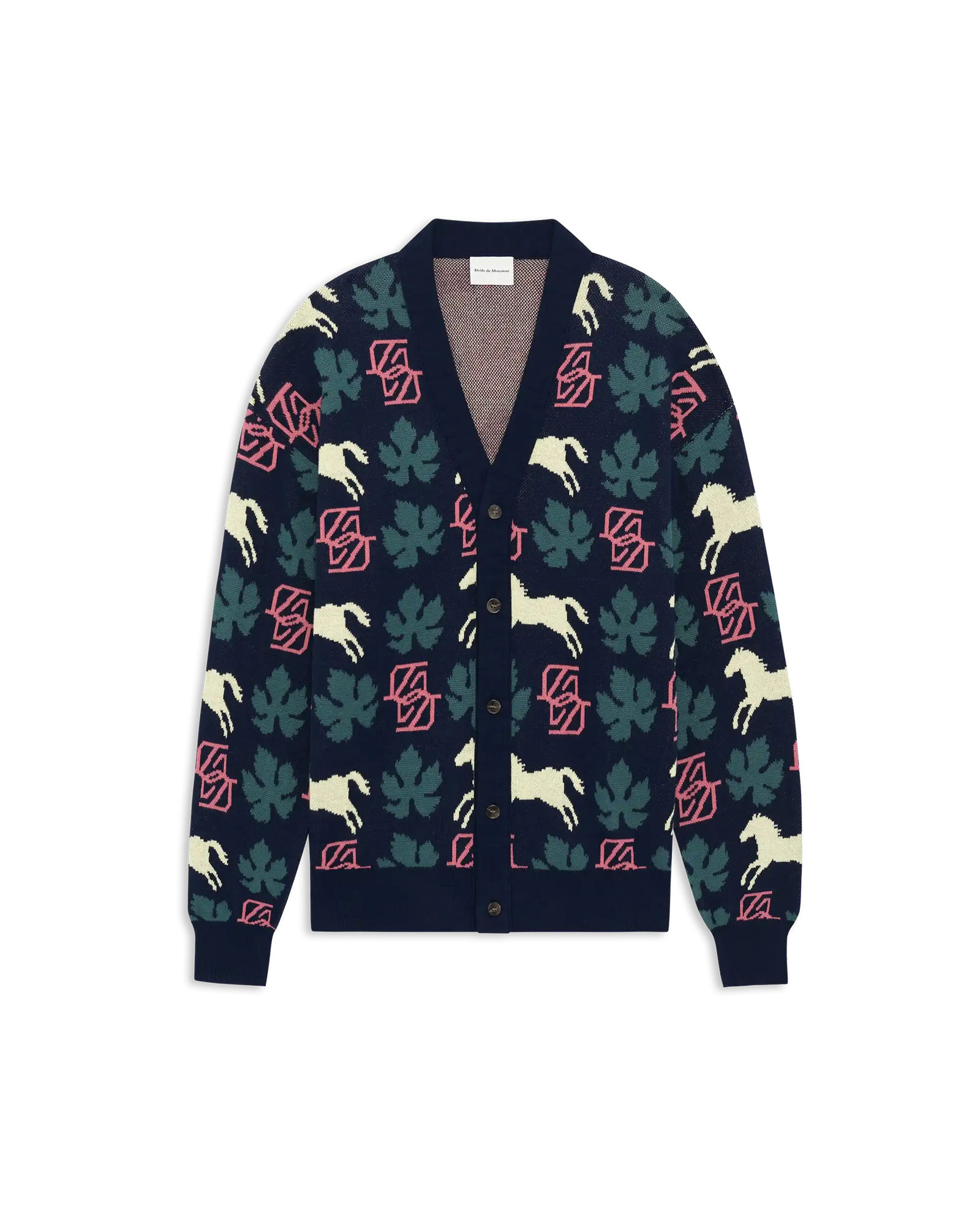 Horse Monogram Knit Cardigan