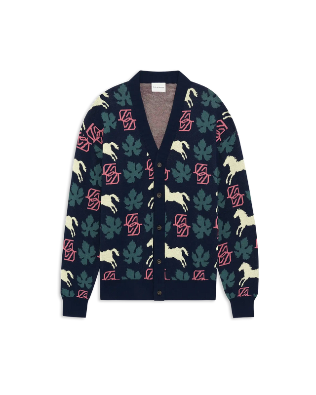 Horse Monogram Knit Cardigan