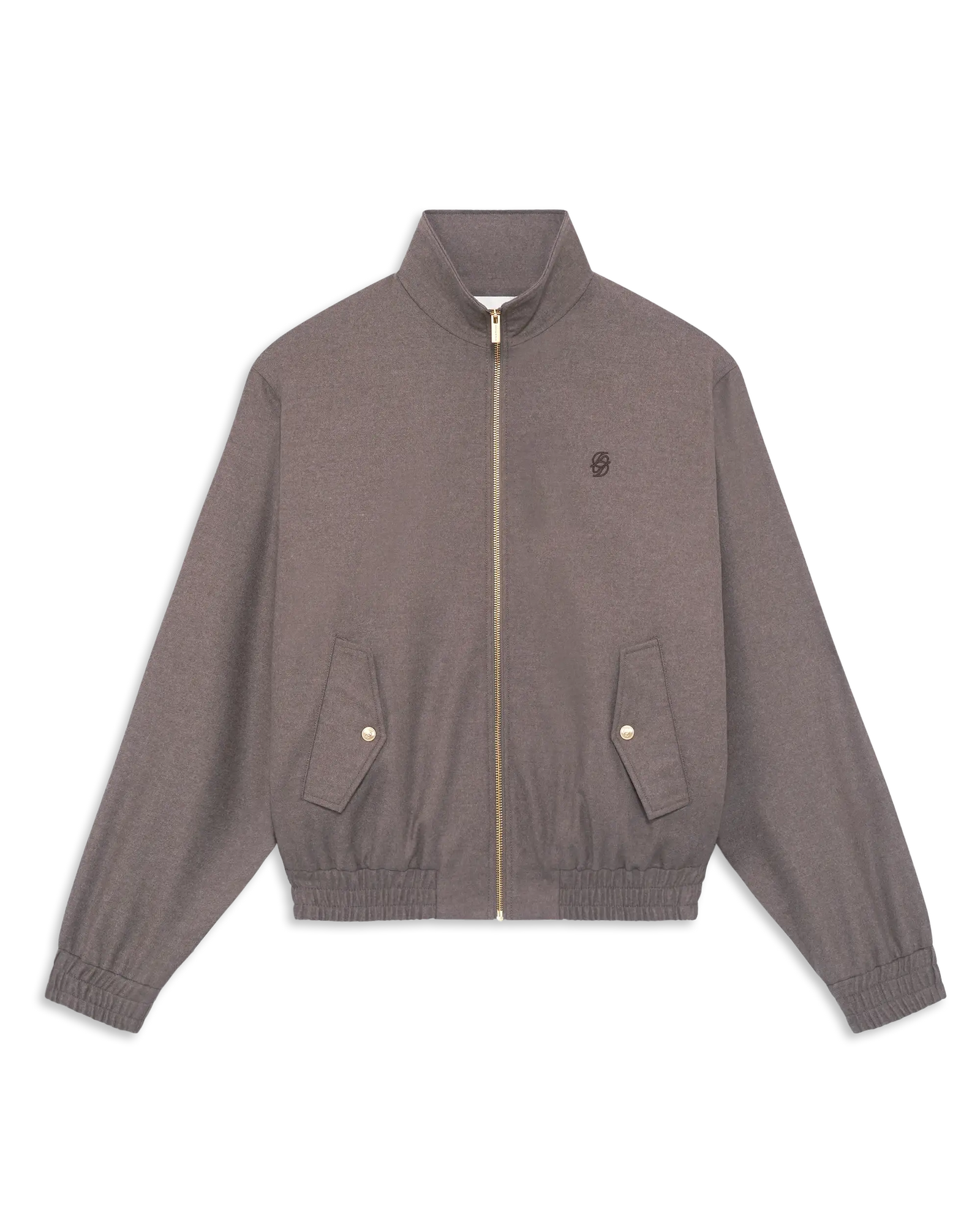 Embroidered Flannel Track Jacket