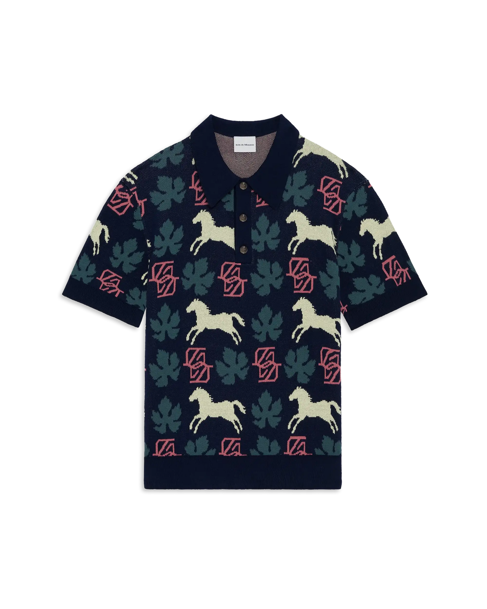 Horse Monogram Knit Polo