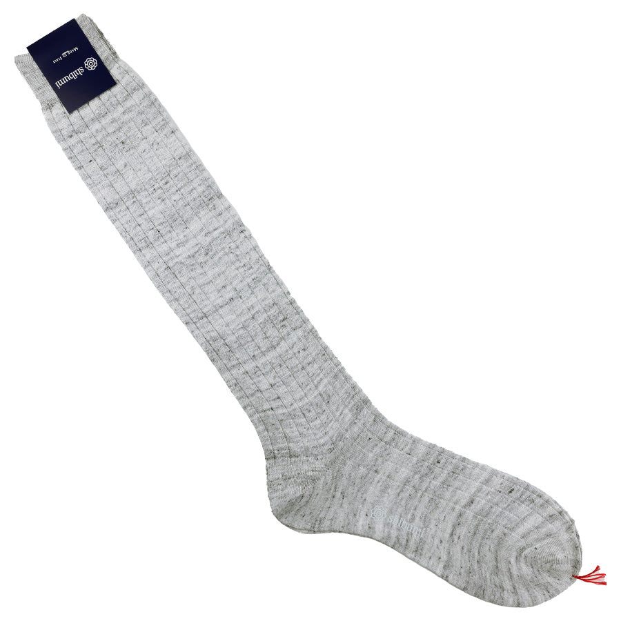Knee Socks Ribbed Linen