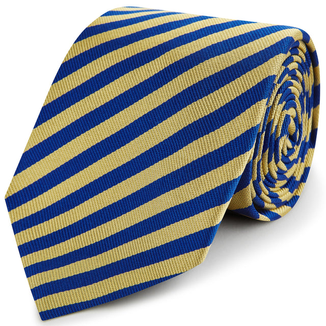 Lincoln's Inn Stripe Yellow Blue Silk Tie