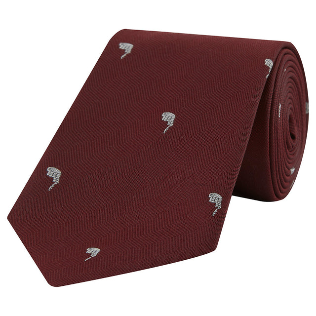 Wine Wig Herringbone Silk Tie