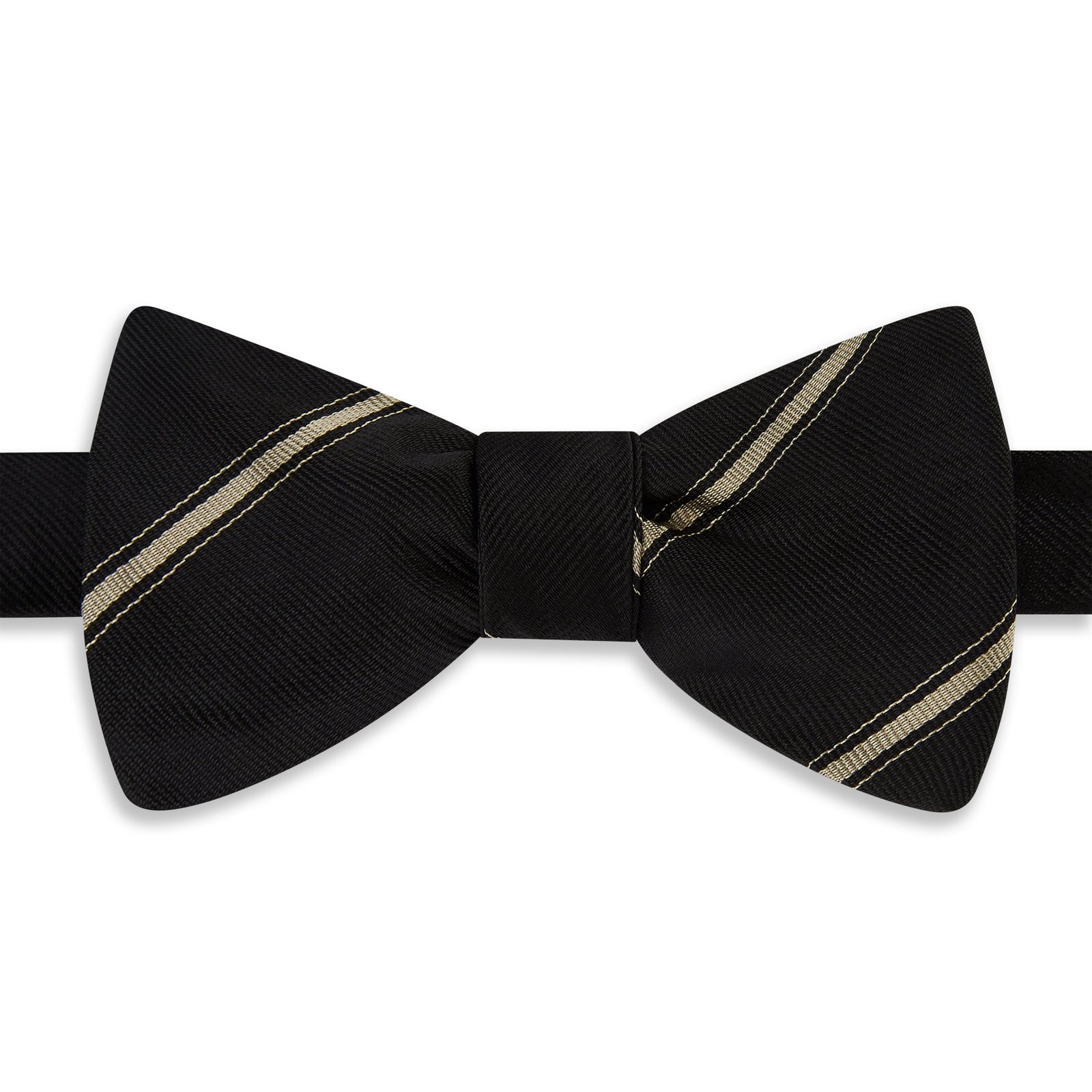 Gray's Inn Stripe Black Gold Silk Bow Tie