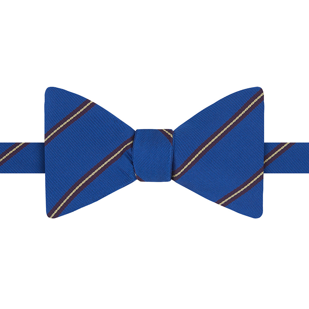 Lincoln's Inn Stripe Blue Silk Bow Tie