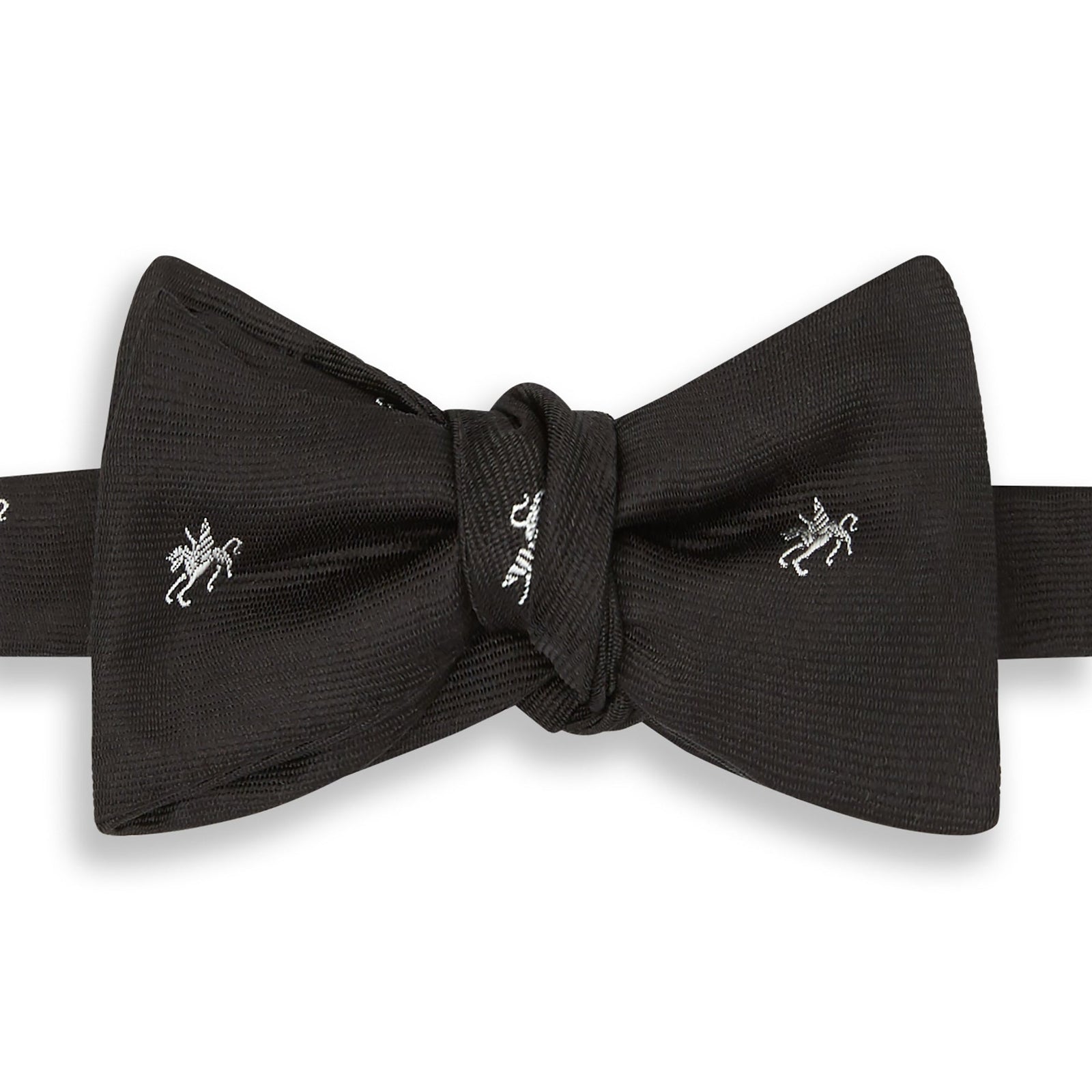 Inner Temple Crest Black Silver Silk Bow Tie