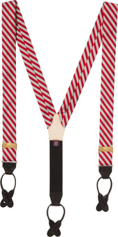 Middle Temple Stripe Red Silver Silk Braces