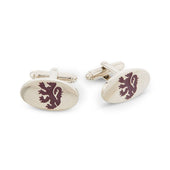Lincoln's Inn T-Bar Oval Silver Cufflinks