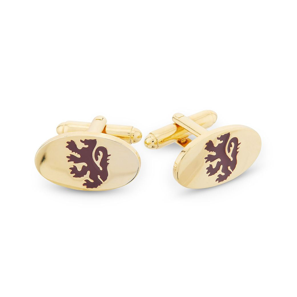 Lincoln's Inn T-Bar Oval Gilt Cufflinks