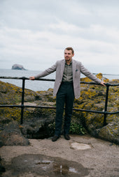 Single Breasted Notch Jacket In And Silver Glen Check